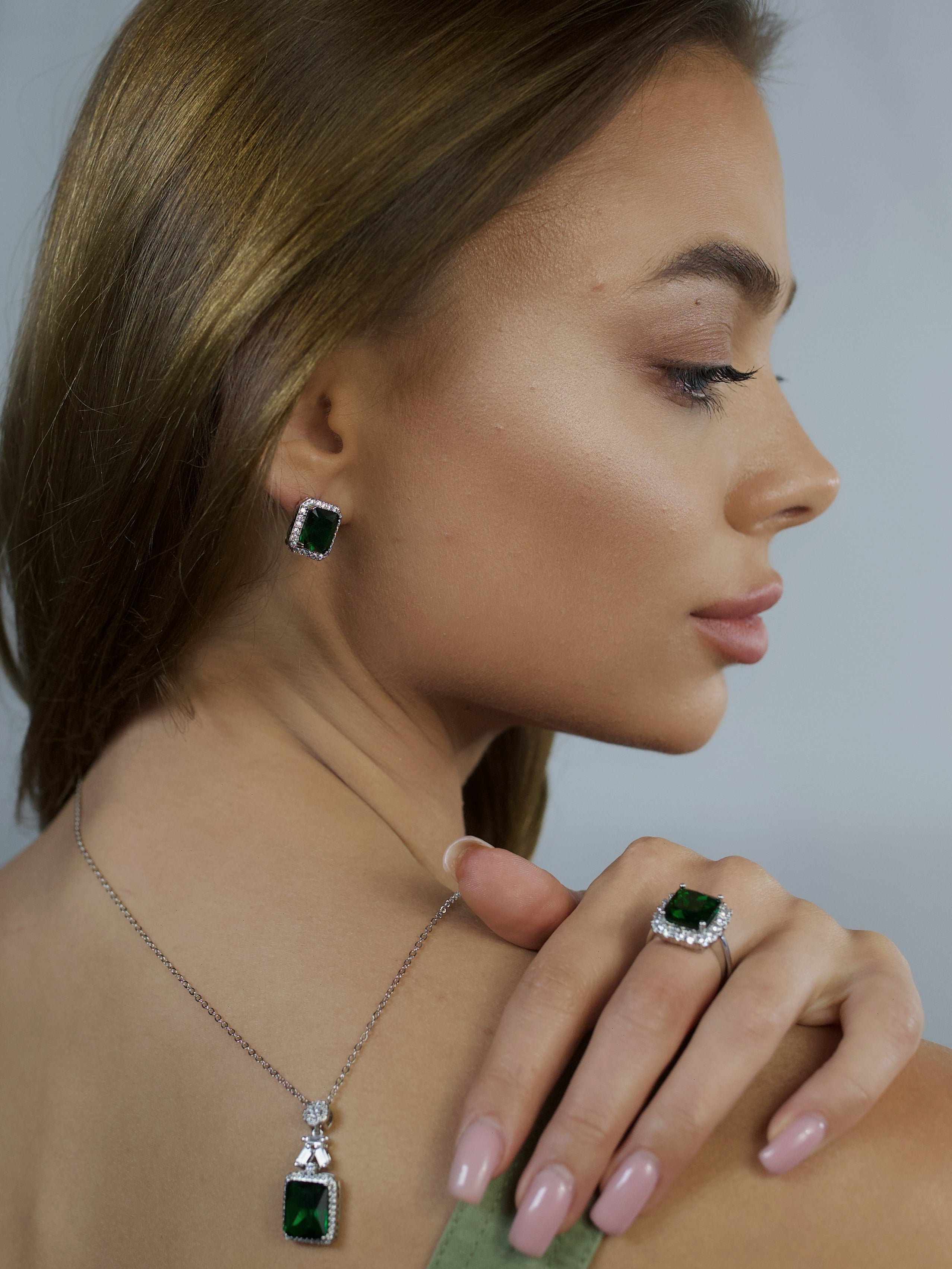 Square Emerald Diamond Open Ring – Custom Jewelry Design Draft