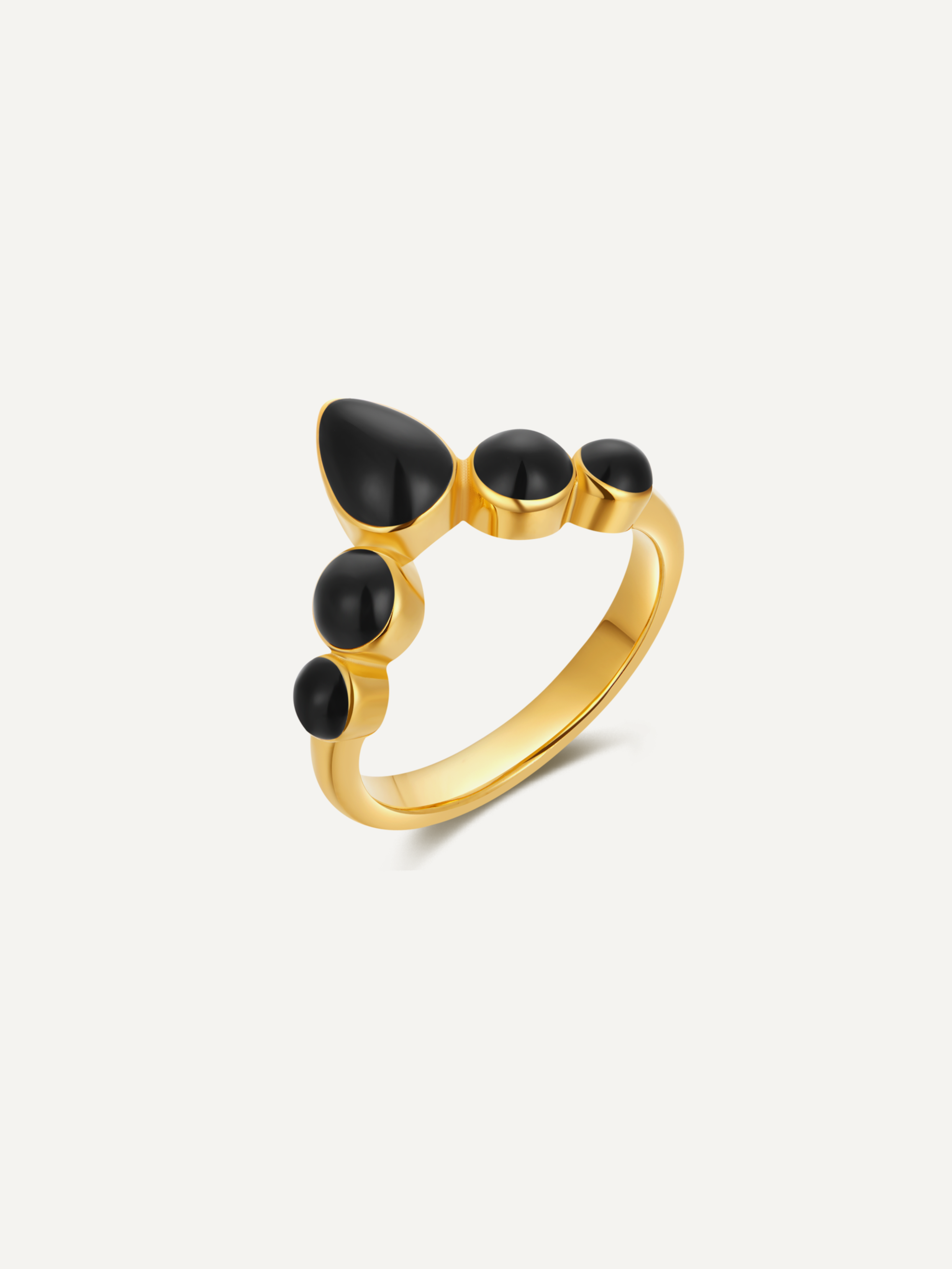 Black Drop Glaze Crown Ring