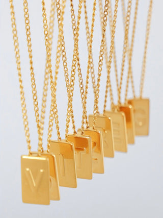 Personalized Letter Block Necklace