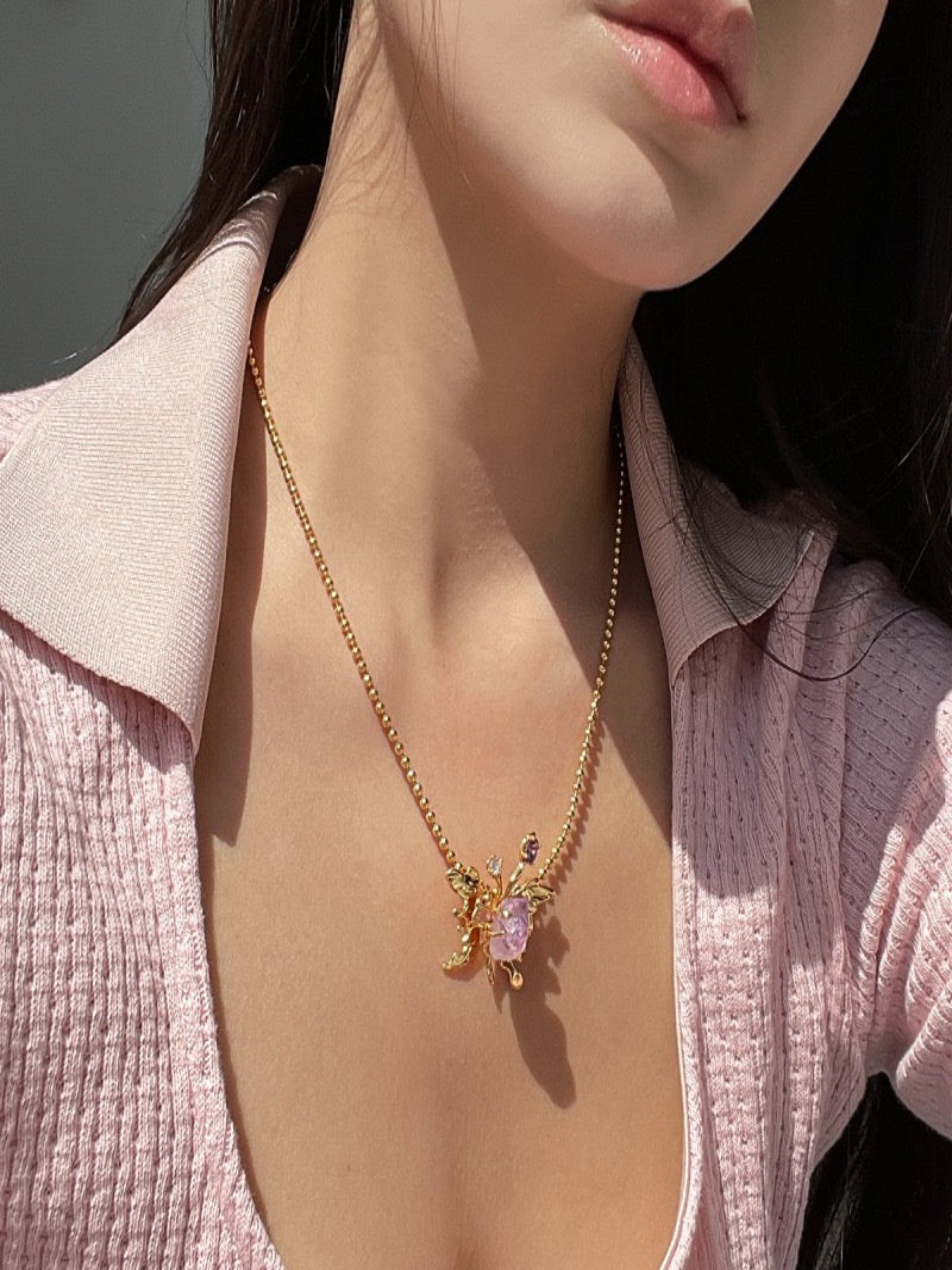 Asymmetrical Amethyst Necklace – Custom Jewelry Design Draft