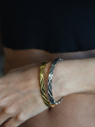 Basket Weave Quilted Textured Bracelet