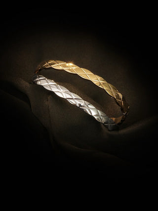 Basket Weave Quilted Textured Bracelet