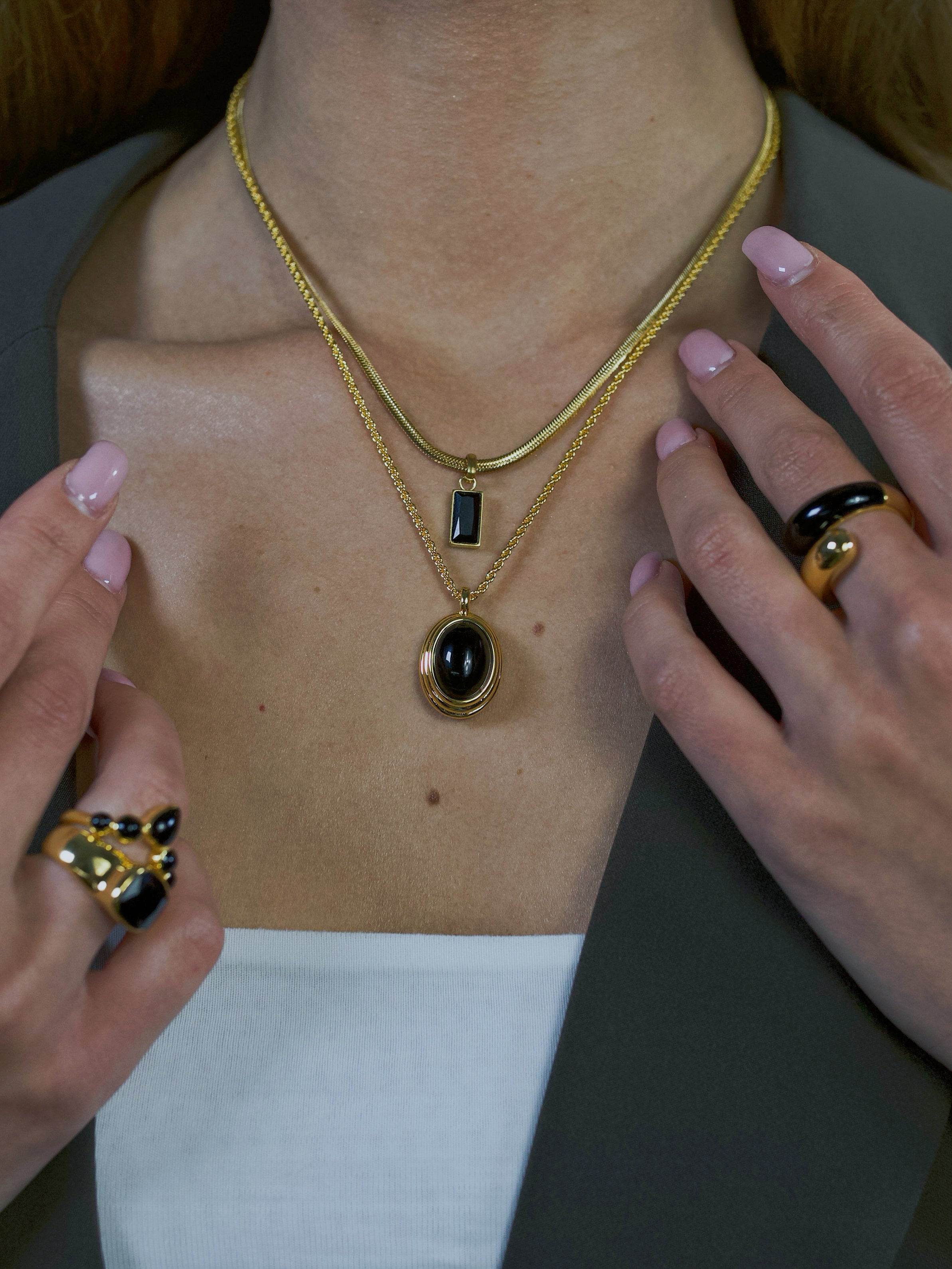 black pendant necklace