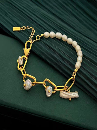 Irregular Pearl Stitching Bracelet