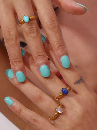 Natural Turquoise & Lapis Ring