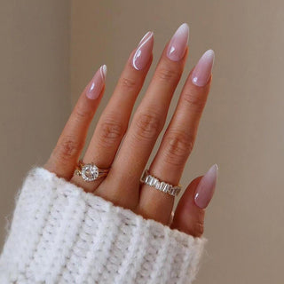 pink fake nails